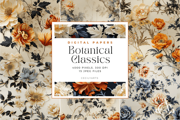 Botanical Classics Backgrounds: Elevate Your Design Projects