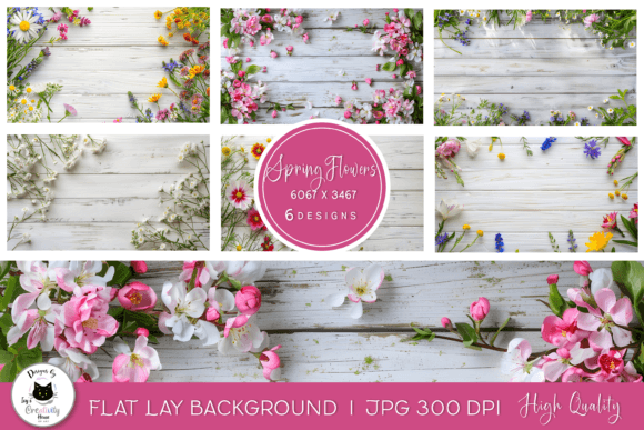 Bring Spring to Life: Floral Flat Lay Backgrounds