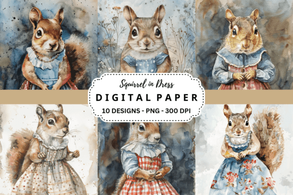 Bringing Whimsy to Your Designs with Squirrel in Dress Backgrounds