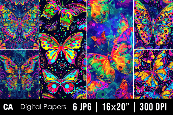 Captivating Abstract Neon Butterfly Backgrounds for Creative Projects