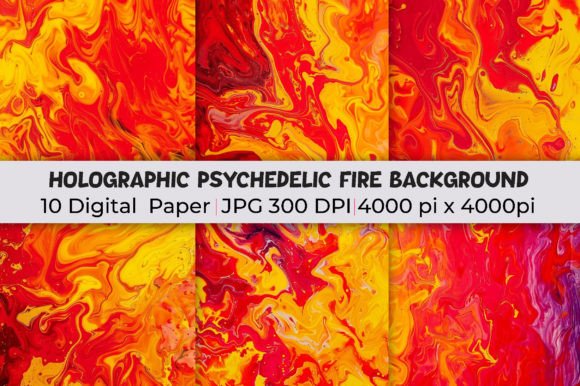 Holographic Psychedelic Fire Backgrounds: Ignite Your Creative Vision