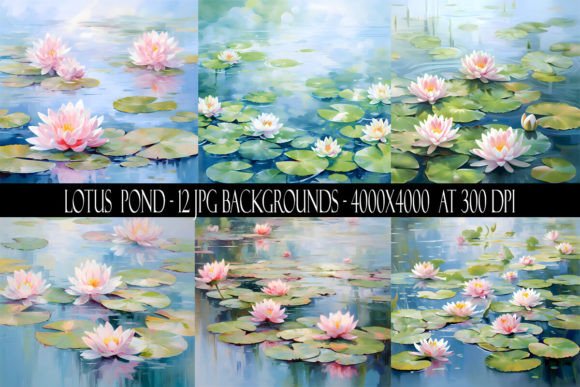 Lotus Pond Backgrounds: Serene Digital Assets for Designers