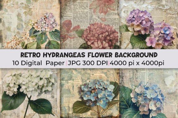 Retro Hydrangeas: A Floral Canvas for Modern Design