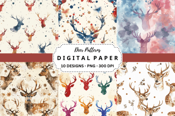Stunning Watercolor Deer Patterns for Creative Projects
