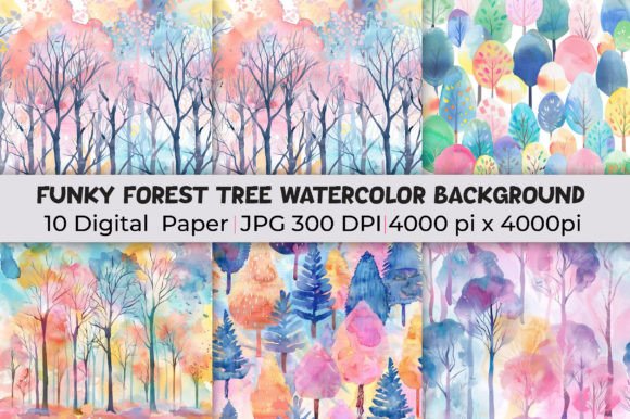 Transform Projects with Funky Forest Tree Watercolor Backgrounds