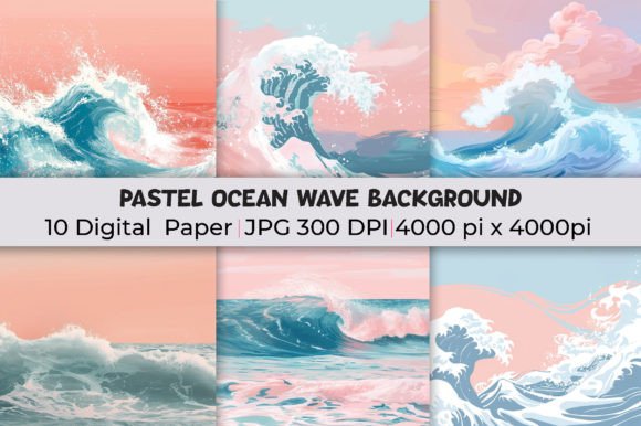 Transform Your Designs with Pastel Ocean Wave Backgrounds