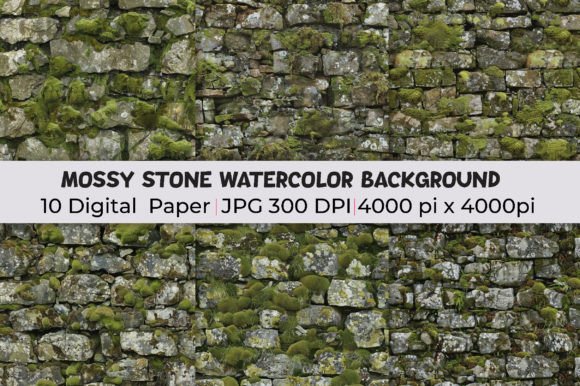 Transform Your Designs with Rainbow Mossy Stone Watercolor Backgrounds