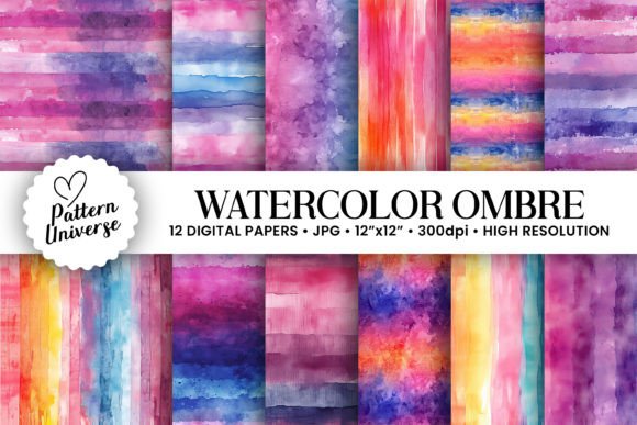 Watercolor Ombre Gradient Backgrounds for Modern Design