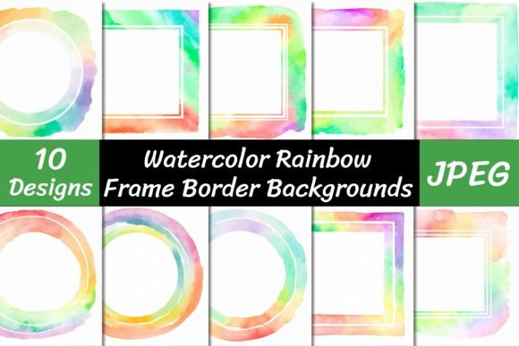 Watercolor Rainbow Frame Backgrounds: Vibrant Digital Art for Every Project